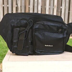 Vtg Radio Shack multi pockets zippered adjustable fanny pack waist bag unisex